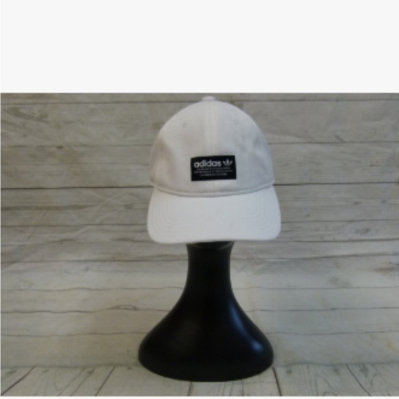 Adidas White Trefoil Logo Cap label ponytail strap back baseball hat - Picture 6 of 6